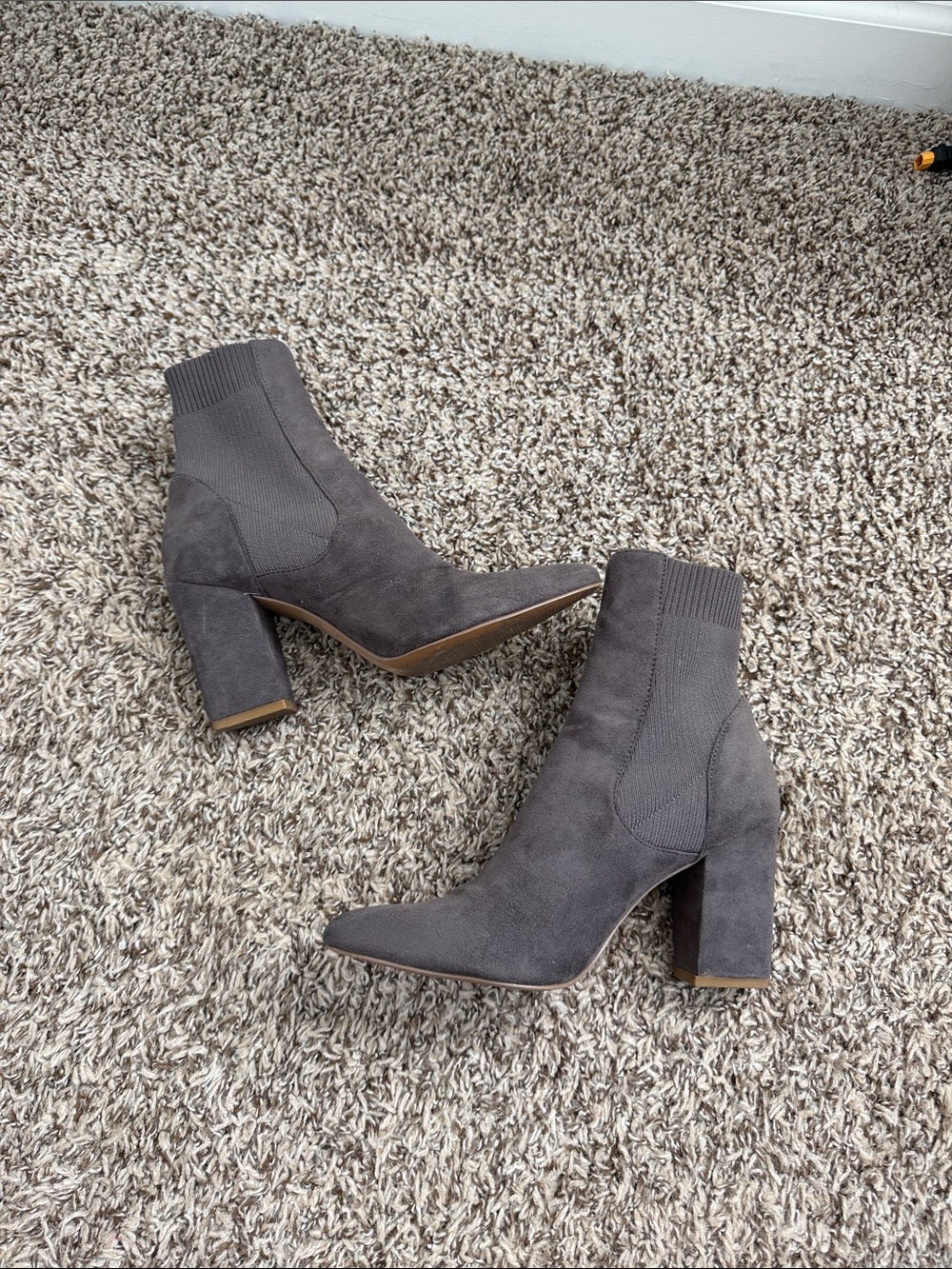 Steve Madden Rosalie Pointed Toe Suede Sock Booties